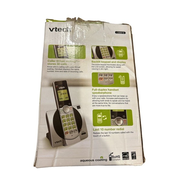 Vtech DECT 6.0 Cordless Phone System w/ Caller ID Telephone CS6919 SILVER - Picture 4 of 7